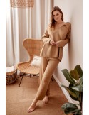 Set dama tricotat cu pantaloni cappuccino largi 222217 - Magazin online - Boutique